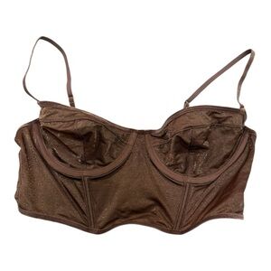 SKIMS Glisenette cropped corset in jasper size L NWT